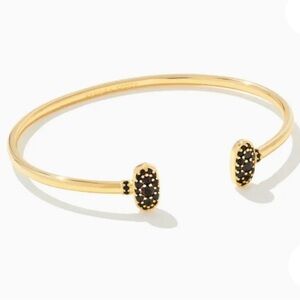 Kendra Scott-Grayson Gold Crystal Cuff Bracelet in Black Spinel